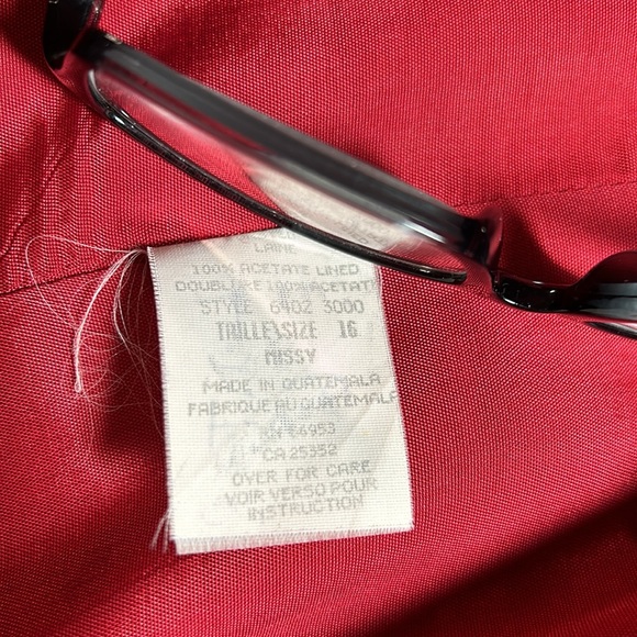 Leslie Fay Sportswear, ladies blazer, lipstick, red, black collar&Lapel, sz 16 - Picture 12 of 13